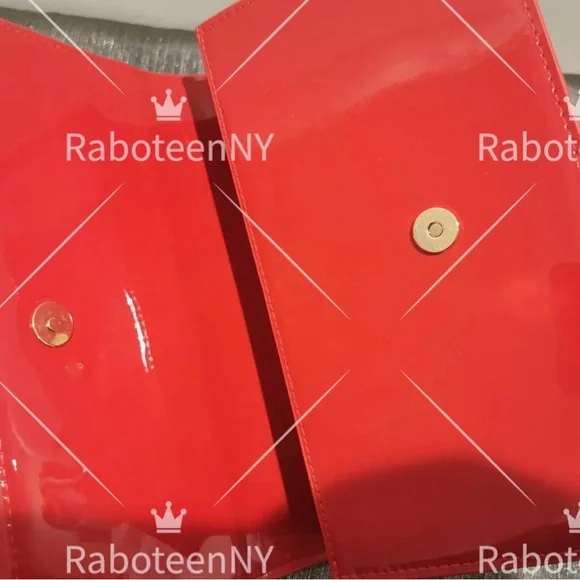 Christian Louboutin Red Clutch/Cosmetic Pouch Bag - Picture 5 of 7